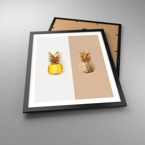 Poster in einem schwarzem Rahmen - Ananas für uns - 40x50 cm