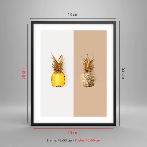 Poster in einem schwarzem Rahmen - Ananas für uns - 40x50 cm