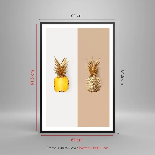 Poster in einem schwarzem Rahmen - Ananas für uns - 61x91 cm