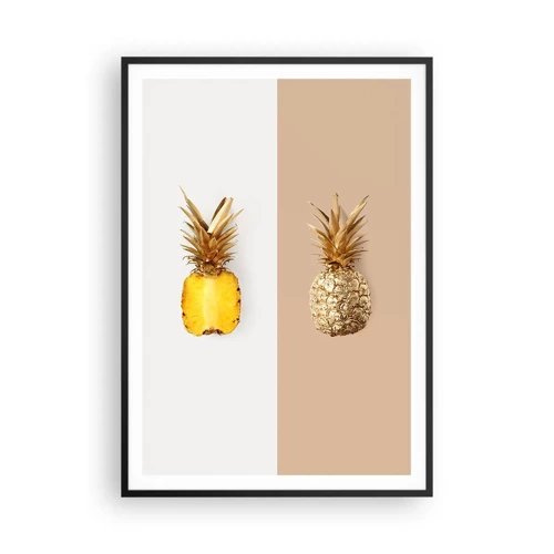 Poster in einem schwarzem Rahmen - Ananas für uns - 70x100 cm