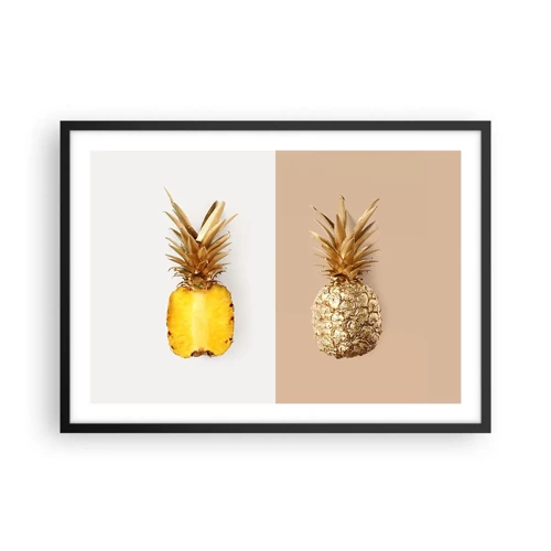 Poster in einem schwarzem Rahmen - Ananas für uns - 70x50 cm