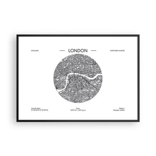 Poster in einem schwarzem Rahmen - Anatomie von London - 100x70 cm