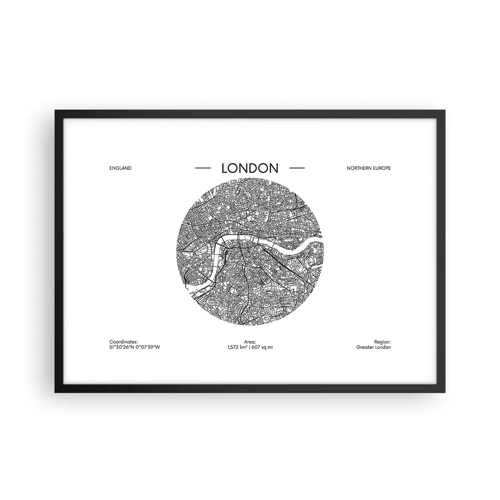 Poster in einem schwarzem Rahmen - Anatomie von London - 70x50 cm