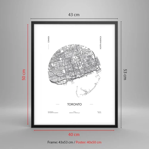 Poster in einem schwarzem Rahmen - Anatomie von Toronto - 40x50 cm