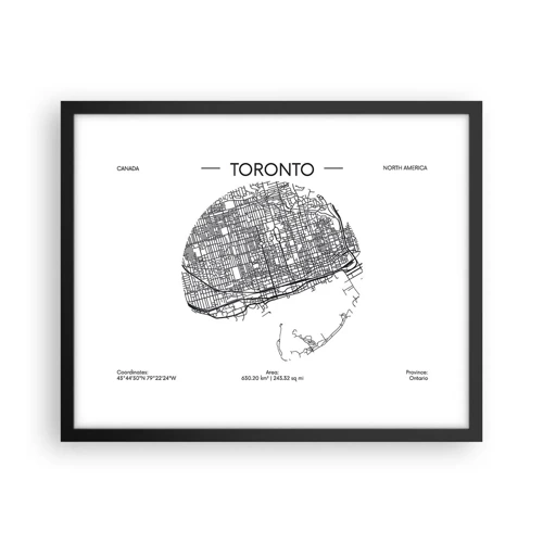 Poster in einem schwarzem Rahmen - Anatomie von Toronto - 50x40 cm