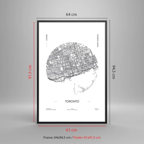 Poster in einem schwarzem Rahmen - Anatomie von Toronto - 61x91 cm