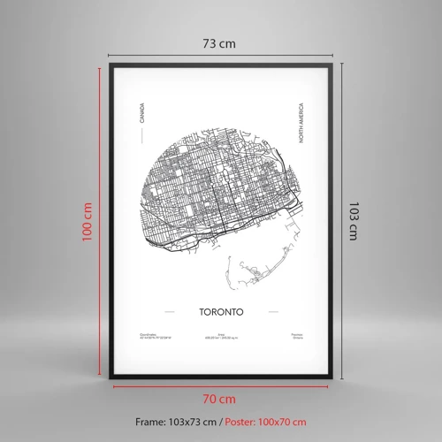 Poster in einem schwarzem Rahmen - Anatomie von Toronto - 70x100 cm