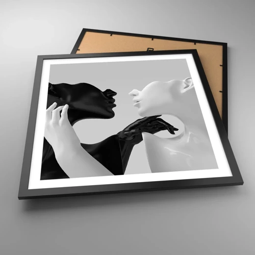 Poster in einem schwarzem Rahmen - Anziehung - Begierde - 50x50 cm