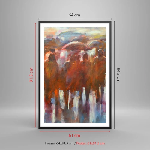 Poster in einem schwarzem Rahmen - Auch bei Regen und Nebel - 61x91 cm