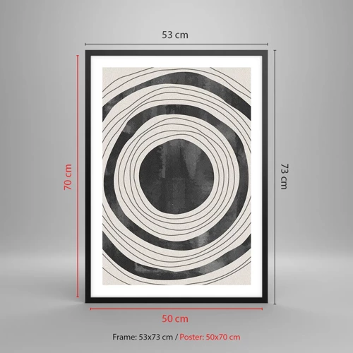 Poster in einem schwarzem Rahmen - Auf den Punkt gebracht - 50x70 cm