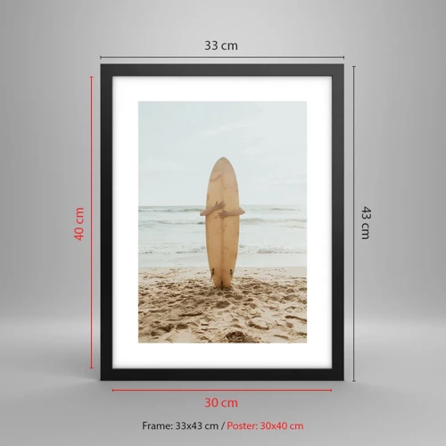 Poster in einem schwarzem Rahmen - Aus Liebe zu Wellen - 30x40 cm