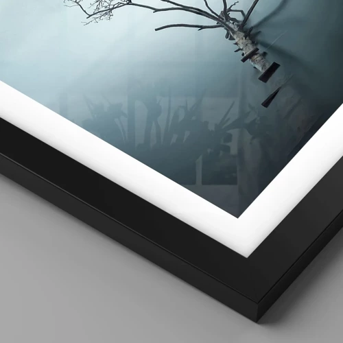 Poster in einem schwarzem Rahmen - Aus Wasser und Nebel - 100x70 cm