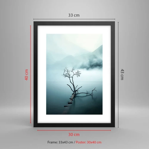 Poster in einem schwarzem Rahmen - Aus Wasser und Nebel - 30x40 cm