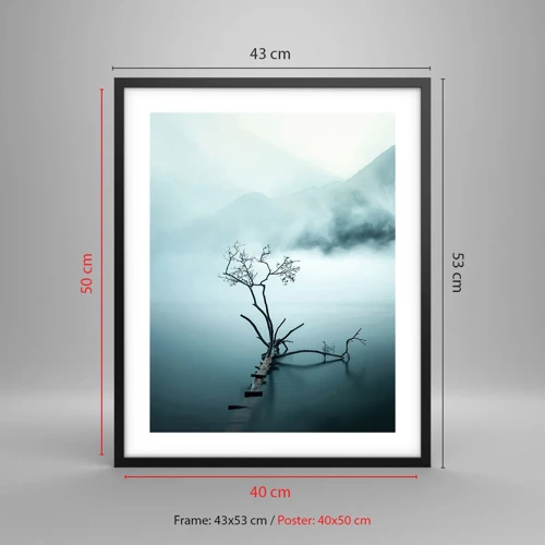 Poster in einem schwarzem Rahmen - Aus Wasser und Nebel - 40x50 cm