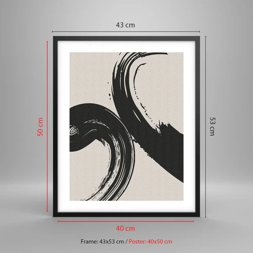 Poster in einem schwarzem Rahmen - Ausladend und kreisförmig - 40x50 cm