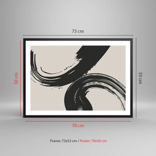 Poster in einem schwarzem Rahmen - Ausladend und kreisförmig - 70x50 cm