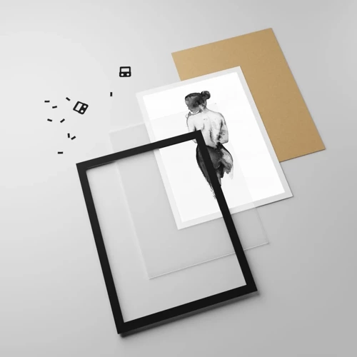 Poster in einem schwarzem Rahmen - Bei ihr verschwindet die Welt - 30x40 cm