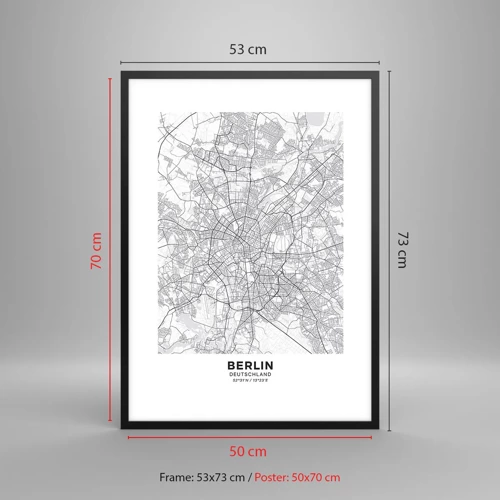 Poster in einem schwarzem Rahmen - Berliner Blume - 50x70 cm