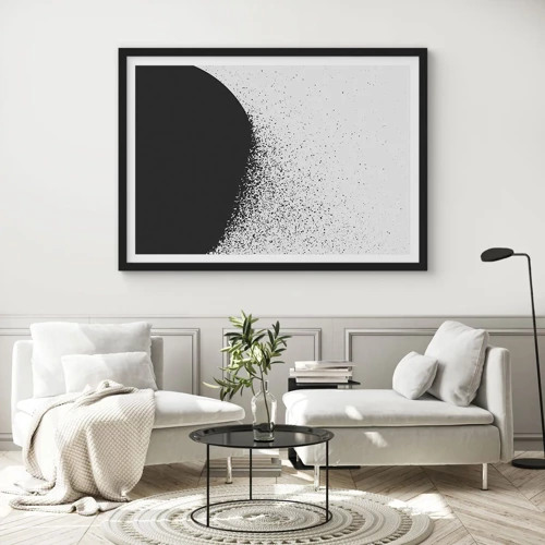 Poster in einem schwarzem Rahmen - Bewegung von Molekülen - 100x70 cm