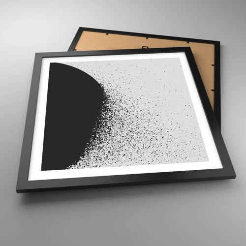 Poster in einem schwarzem Rahmen - Bewegung von Molekülen - 40x40 cm