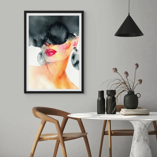 Poster in einem schwarzem Rahmen - Das Geheimnis der Eleganz - 40x50 cm