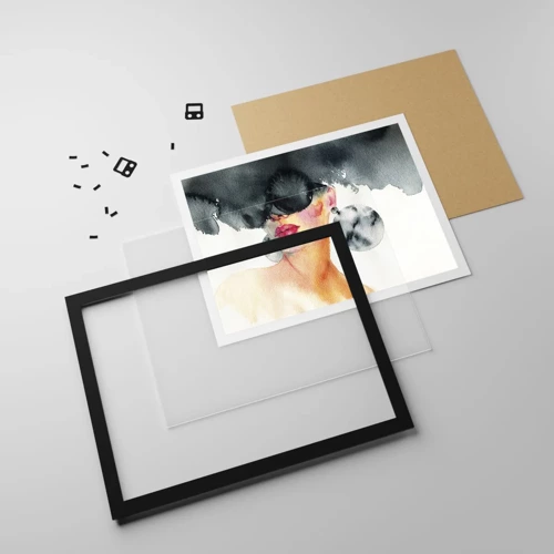 Poster in einem schwarzem Rahmen - Das Geheimnis der Eleganz - 70x50 cm