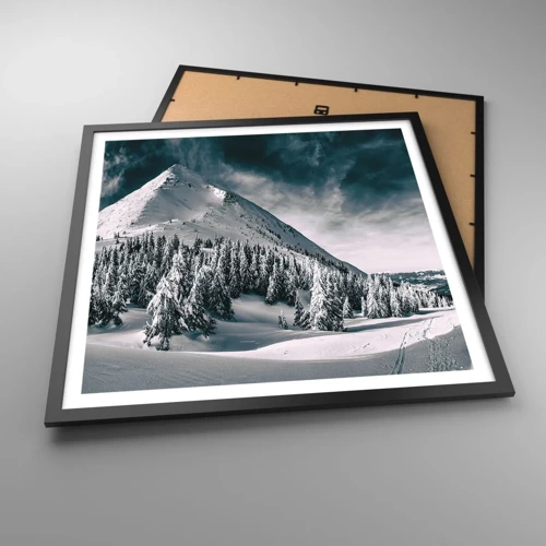 Poster in einem schwarzem Rahmen - Das Land aus Schnee und Eis - 60x60 cm