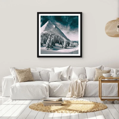 Poster in einem schwarzem Rahmen - Das Land aus Schnee und Eis - 60x60 cm