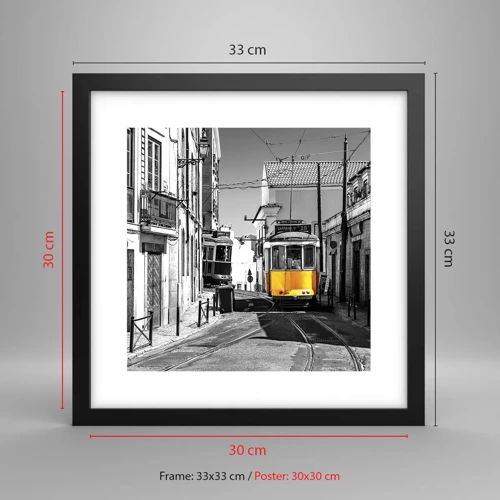 Poster in einem schwarzem Rahmen - Der Geist von Lissabon - 30x30 cm