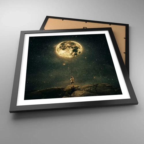 Poster in einem schwarzem Rahmen - Der Mann, der den Mond gestohlen hat - 40x40 cm