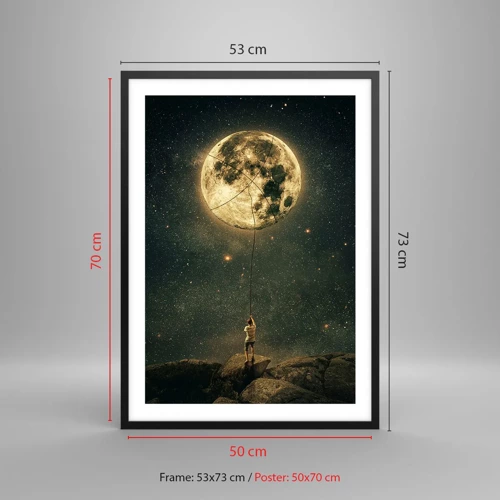 Poster in einem schwarzem Rahmen - Der Mann, der den Mond gestohlen hat - 50x70 cm