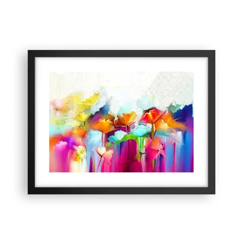 Poster in einem schwarzem Rahmen - Der Regenbogen ist aufgeblüht - 40x30 cm