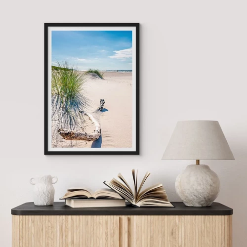 Poster in einem schwarzem Rahmen - Der schönste Strand? Ostsee-Strand - 30x40 cm