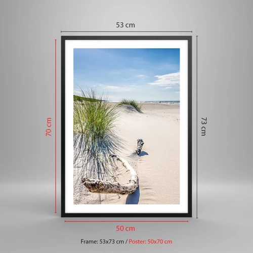 Poster in einem schwarzem Rahmen - Der schönste Strand? Ostsee-Strand - 50x70 cm