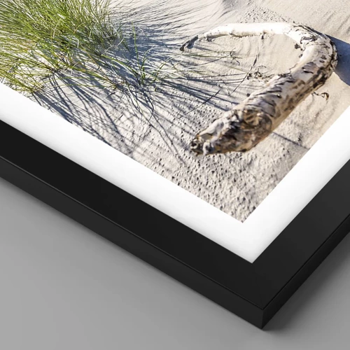 Poster in einem schwarzem Rahmen - Der schönste Strand? Ostsee-Strand - 70x50 cm