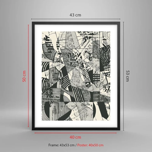 Poster in einem schwarzem Rahmen - Die Dynamik der Gegenwart - 40x50 cm