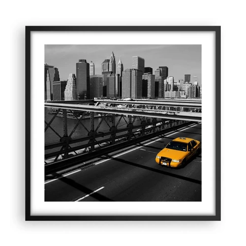 Poster in einem schwarzem Rahmen - Die Farbe einer Großstadt - 50x50 cm