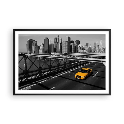 Poster in einem schwarzem Rahmen - Die Farbe einer Großstadt - 91x61 cm