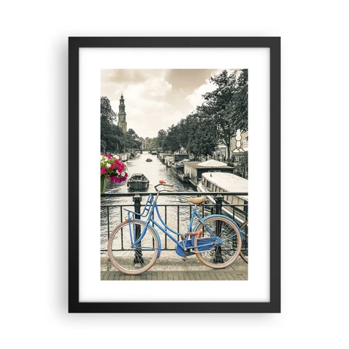 Poster in einem schwarzem Rahmen - Die Farben der Amsterdamer Straße - 30x40 cm
