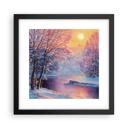 Poster in einem schwarzem Rahmen - Die Farben des Winters - 30x30 cm