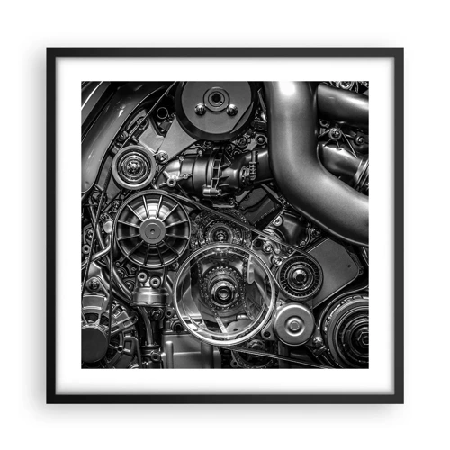Poster in einem schwarzem Rahmen - Die Poesie der Mechanik - 50x50 cm