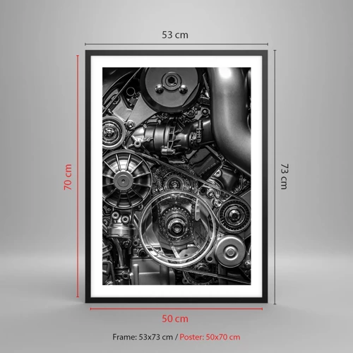 Poster in einem schwarzem Rahmen - Die Poesie der Mechanik - 50x70 cm