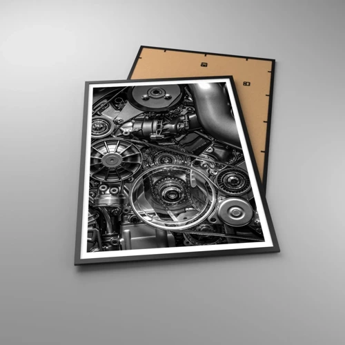 Poster in einem schwarzem Rahmen - Die Poesie der Mechanik - 70x100 cm