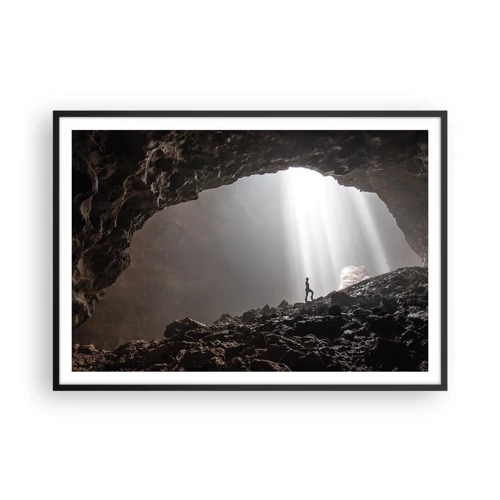 Poster in einem schwarzem Rahmen - Die leuchtende Grotte - 100x70 cm