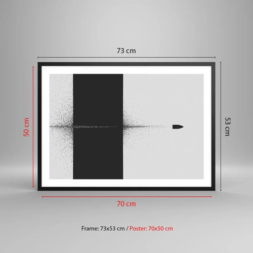 Poster in einem schwarzem Rahmen - Direkt zum Ziel - 70x50 cm