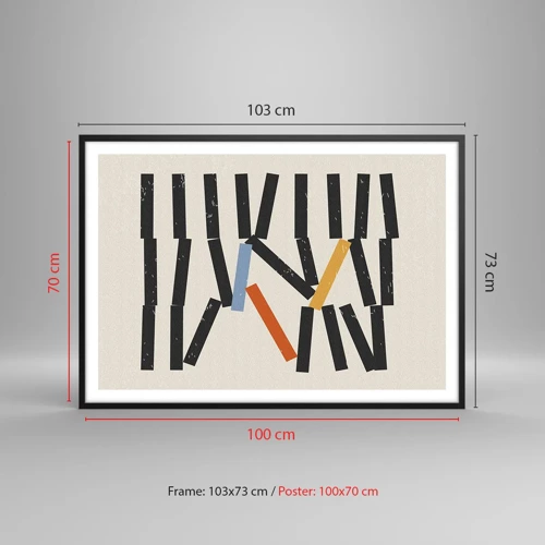 Poster in einem schwarzem Rahmen - Domino – Komposition - 100x70 cm