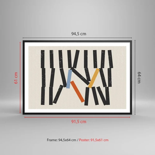 Poster in einem schwarzem Rahmen - Domino – Komposition - 91x61 cm
