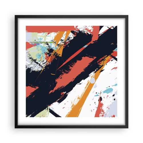 Poster in einem schwarzem Rahmen - Dynamische Komposition - 50x50 cm