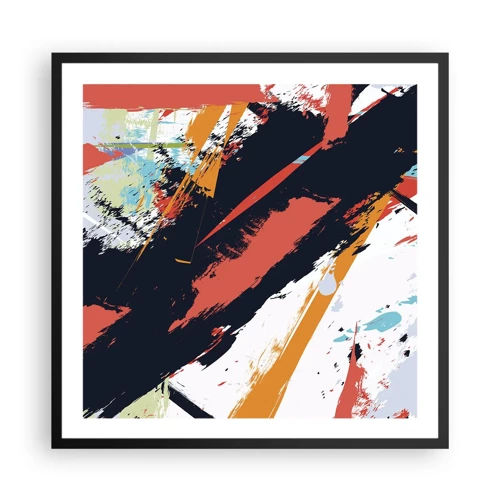 Poster in einem schwarzem Rahmen - Dynamische Komposition - 60x60 cm