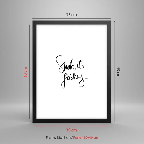 Poster in einem schwarzem Rahmen - Echte Freude - 30x40 cm